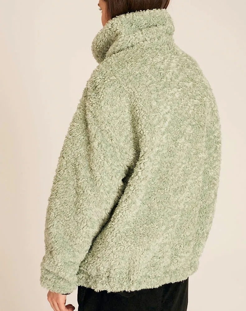 VEGAN SHEEPSKIN JACKET -  GREEN