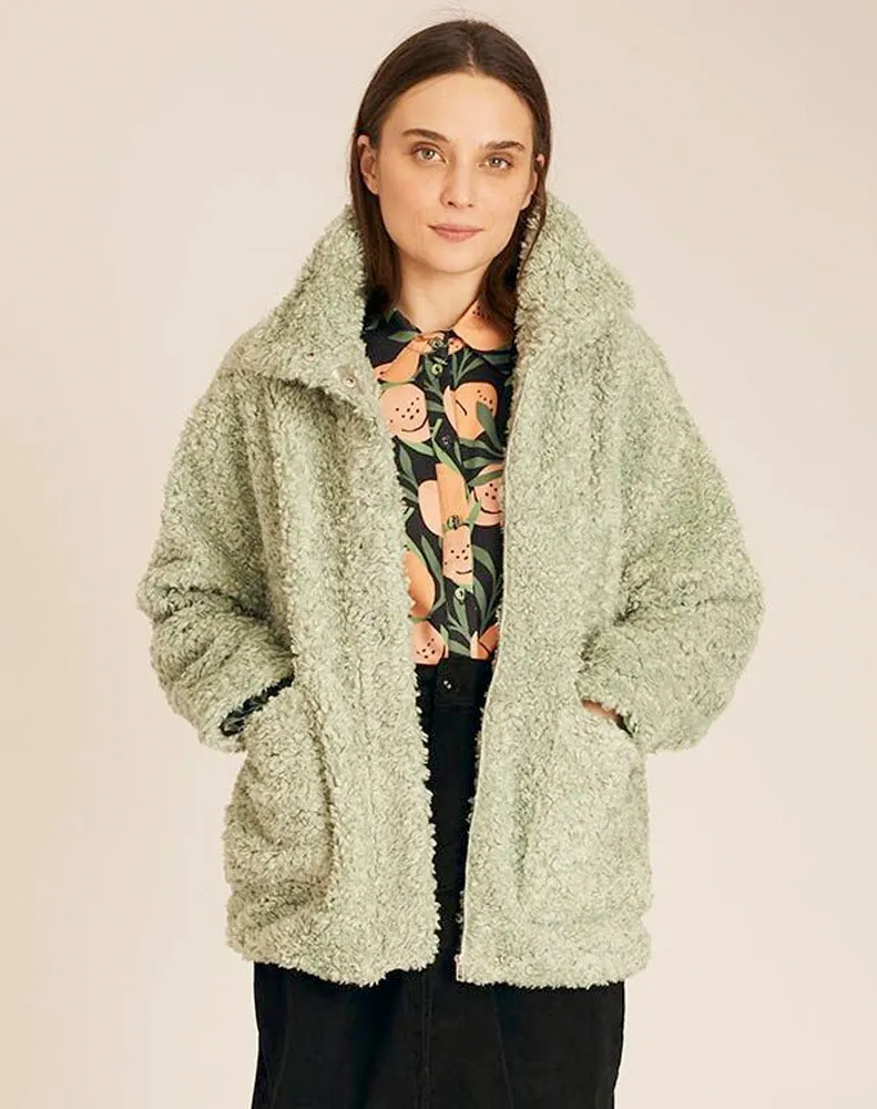 VEGAN SHEEPSKIN JACKET -  GREEN