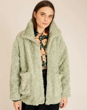 VEGAN SHEEPSKIN JACKET -  GREEN