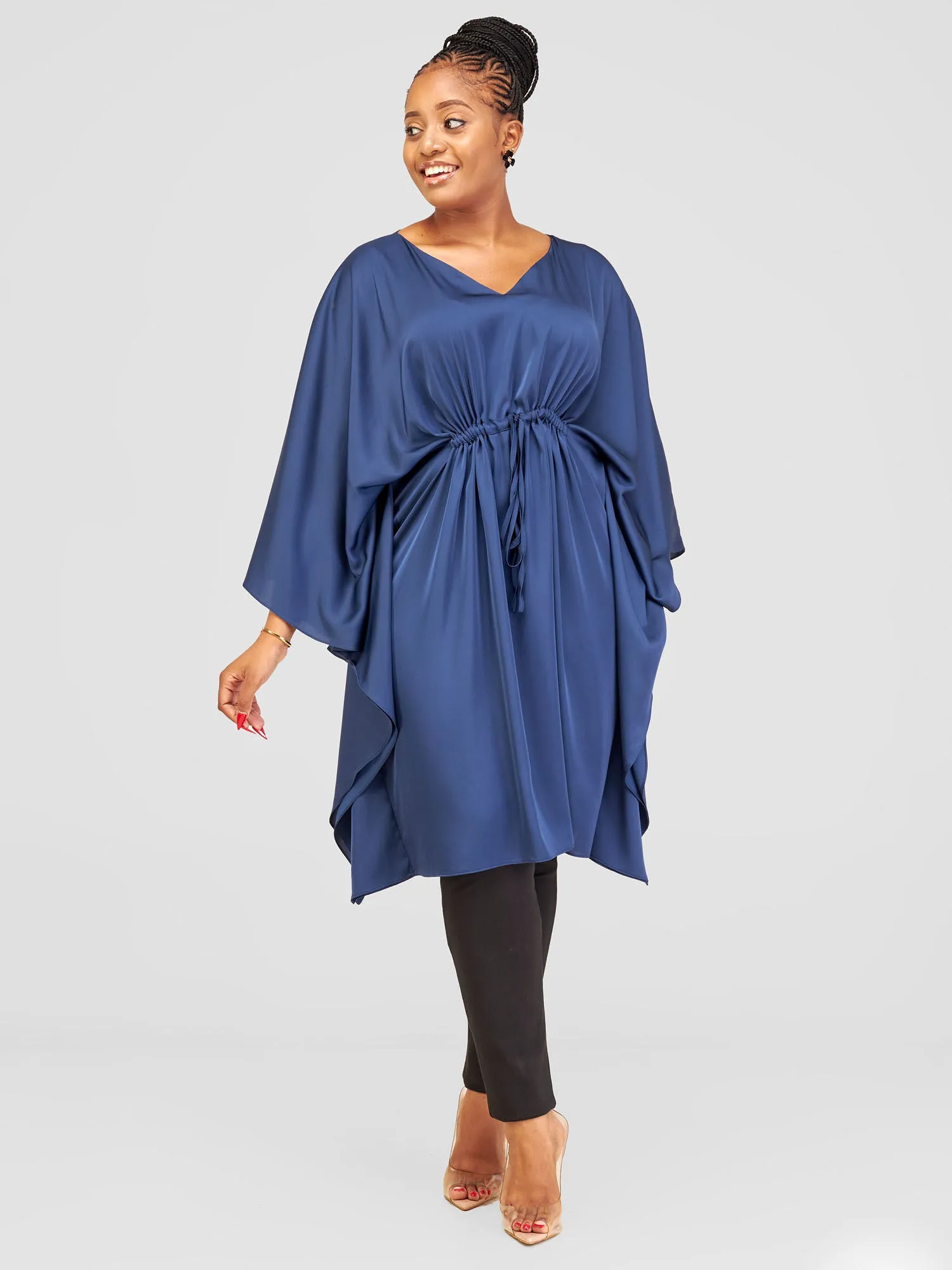 Vivo Alika Knee Length Kimono - Navy