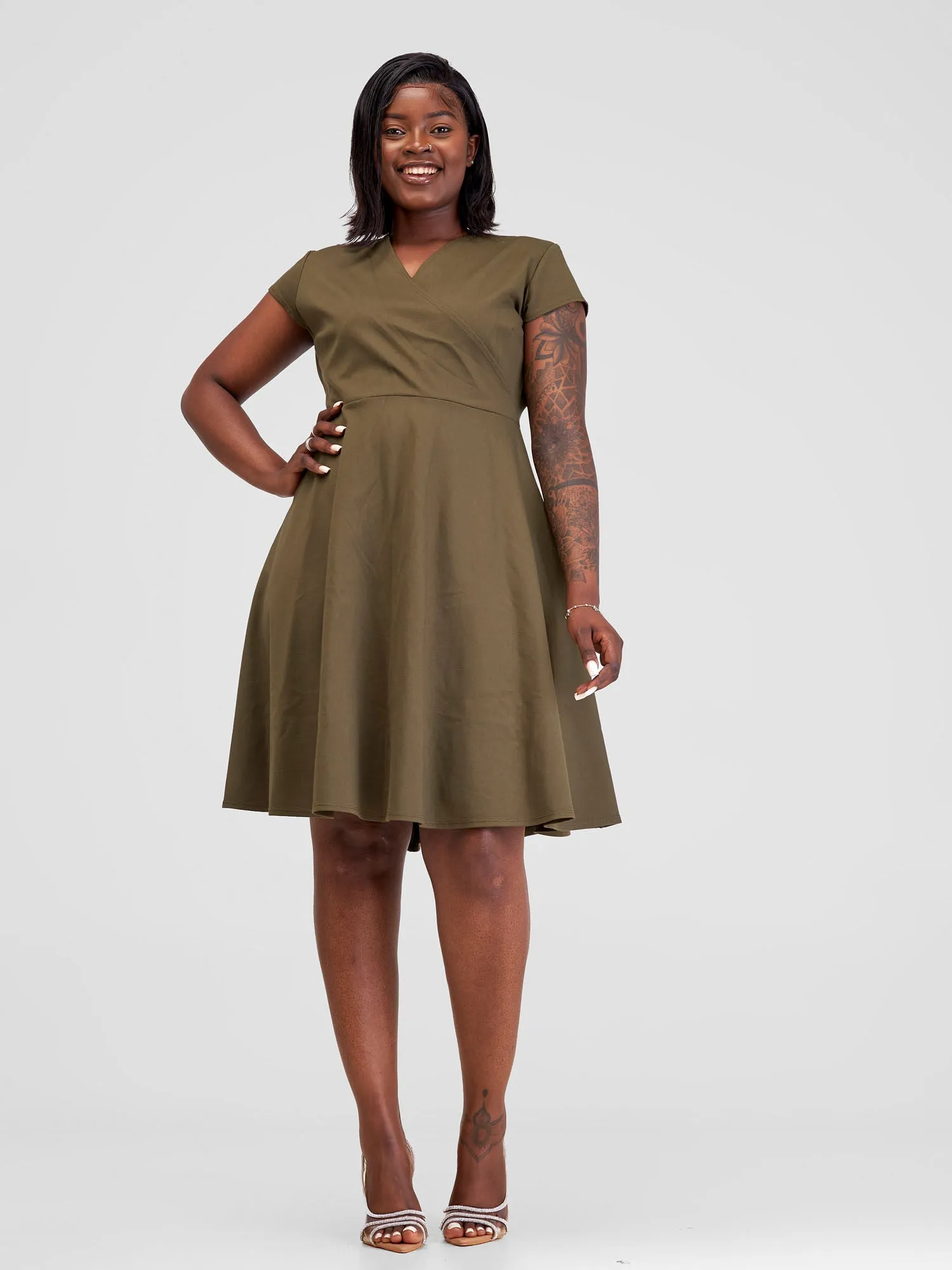 Vivo Zanzi Wrap Circular Dress - Hunters Green