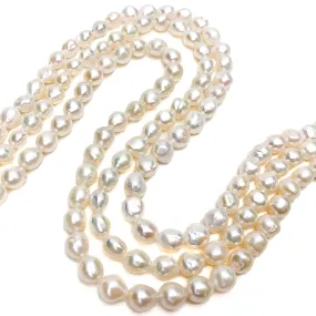 White Baroque Freshwater Pearl Bead Strand